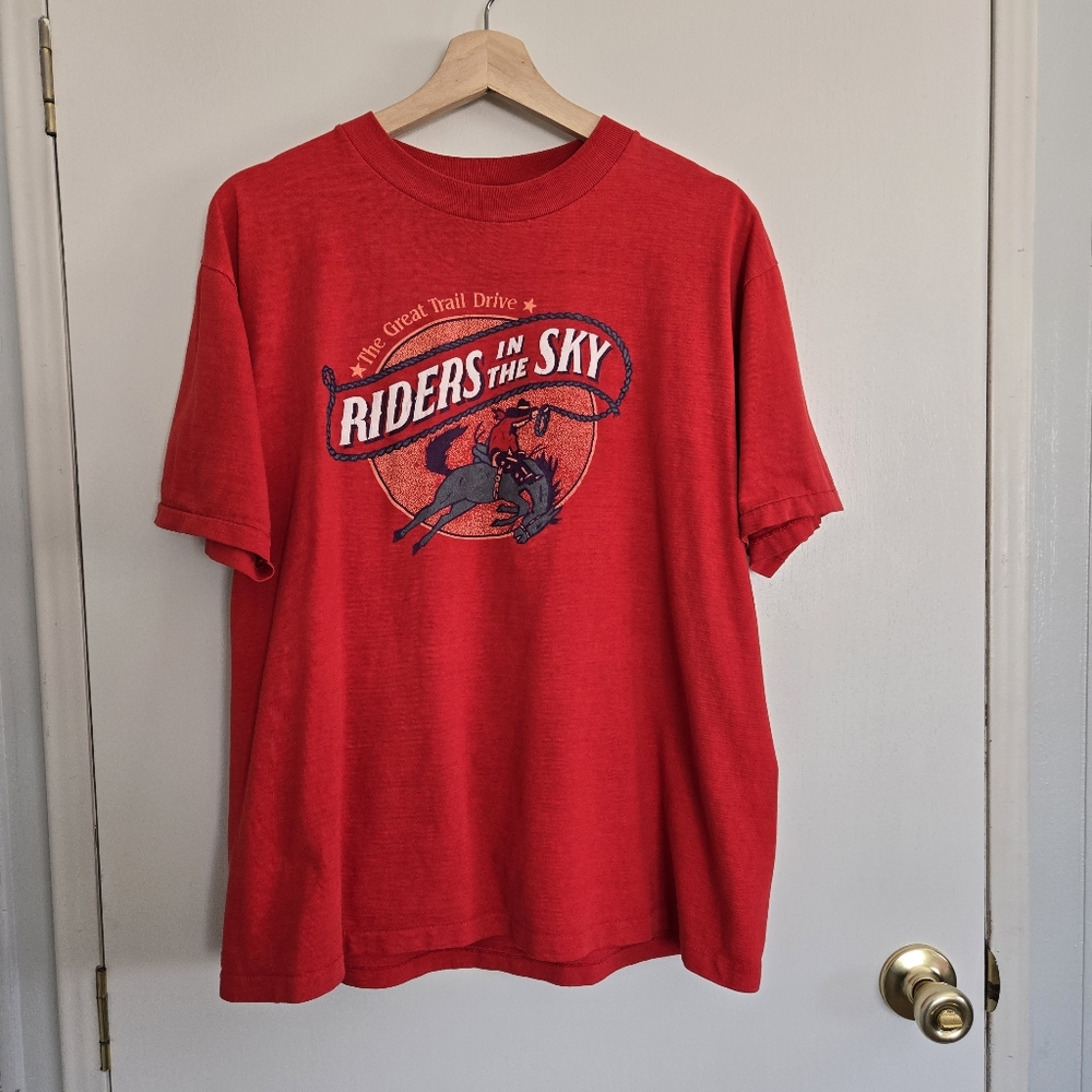 Vintage Red Women's T-Shirt XL Western Cowboy